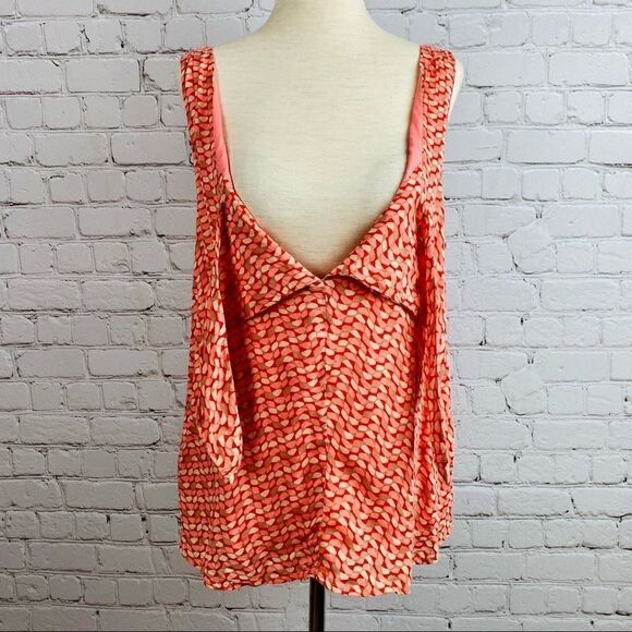 Anthropologie Maeve Bust Tie Coral Print Tank Top - Picture 7 of 13